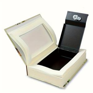 TEMU 키 자물쇠가 있는 전환 책 금고, 1팩 - 안전하게 돈, 보석, 문서, 귀중품을 숨기기 위한 속이 빈 금속 보관함, 선반과 서랍에 적합, 알루미늄 합금 - 비 방수|책꽂이