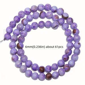TEMU 천연석 딥 퍼플 페르시안 골프 차크드론 라운드 비즈 루스 스페이싱 비즈, 주얼리 만들기 DIY 고급 팔찌 목걸이 여성 선물용 (30/36/46/61/91개)