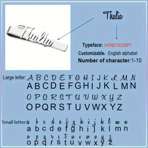 TEMU 남성용 맞춤형 스테인리스 스틸 타이 클립 - 개인화된 'THOMAS' 문자 디자인, 세련되고 간단한 정장 액세서리, 남편이나 신랑 친구를 위한 완벽한 선물