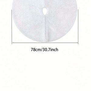 TEMU 크리스마스 트리 스커트 - 1pc 플러시 모피, 눈 덮인 휴일 장식, 축제적인 가정 및 시장 장식, 실내 및 실외 사용용