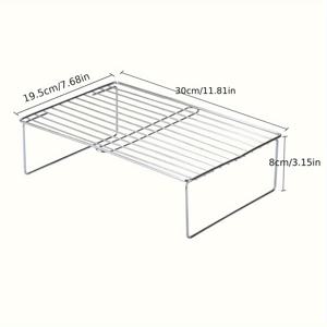 TEMU 다용도 스테인리스 스틸 보관 랙 - 쌓을 수 있는 정리 랙, 주방, 냉장고 및 찬장에 적합 - 공간 절약 접시, 그릇 및 접시 랙.|냉동고