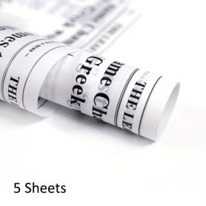 TEMU 5장의 꽃무늬 포장지, 영국 신문 패턴 무광택 종이 노르샤 페이퍼 꽃 포장지, 방수 꽃 종이 포장재, 꽃다발 용품, 수제 DIY 선물 포장지, 발렌타인데이, 결혼식, 기념일, 휴가용 꽃 포장에 완벽함, 가족, 연인 및 친구에게 최고의 선물