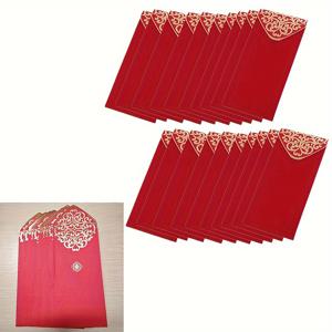 TEMU 20개 세트 HIUAN 빨간색 중국 설날 봉투, 음력 설 축제를 위한 장식용 종이 홍바오, 전기 없이 사용 가능, 축제에 적합한 일반적인 디자인
