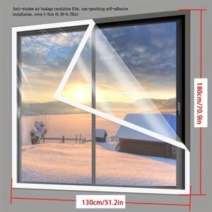 TEMU 자가 접착 방풍 및 보온 창문 단열 필름 - 투명 플라스틱 드래프트 차단기, 겨울철 보온 절약, 문에 적합 (도구 없음/맞춤 절단 가능)