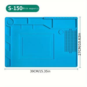 TEMU 1개 내열성 실리콘 납땜 매트, 전자 수리 작업대 패드, 휴대폰용 정전기 방지 매트, 전자 공학 애호가를 위한 필수 도구, 총 납땜기, 작업대, 휴대폰, 노트북, PC, 카메라 수리 도구