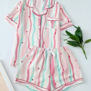 TEMU 라펠 칼라가 달린 여성용 플러스 사이즈 캐주얼 코디 - 약간의 스트레치가 있는 폴리에스테르 원단 투피스 세트, 플로럴 프린트, 리본 디테일, 프런트 플래킷