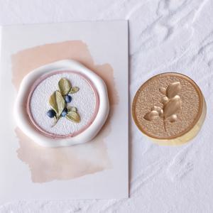 TEMU 수제 봉투 밀봉 왁스 스탬프 | 꽃무늬 디자인의 단일 구리 밀봉 머리: 클로버, 동백, 장미, 벚꽃, 연꽃, 수국, 장미 잎, 블루베리 가지, 튤립 - 왁스 미포함|실링왁스