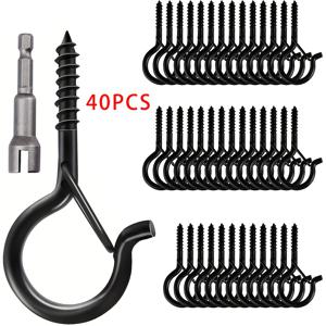 TEMU S자 고리, 10-40개 Q형 고리, 간편한 해제 가능, 야외 할로윈 조명 스트링, 식물 꽃 바구니, 풍경, 조류 먹이통 걸기에 적합. 안전 버클 디자인, 크리스마스 및 할로윈 휴일용으로 이상적입니다.