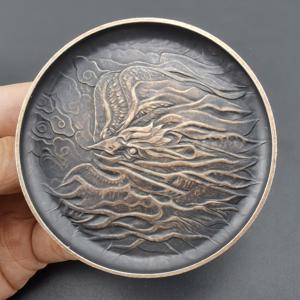 TEMU 브론즈 드래곤과 피닉스 장식 컵 받침 세트, 수제 금속 트레이, 다목적 금속 플레이스 매트, 아로마테라피, 캔들, 티컵에 이상적, 손 씻기, 축제 웨딩 테이블 장식, 중국 기념품, 크리스마스, 할로윈, 부활절, 하누카, 추수감사절, 데이