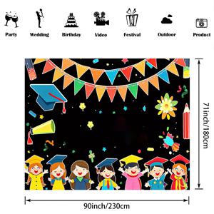 TEMU 2024 유치원 졸업 파티 배경 - 유치원 및 학교 축하 행사를 위한 다용도 폴리에스터 포토 부스 배경