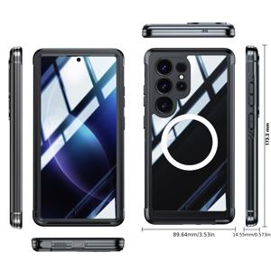 TEMU 고품질 내구성 강화 초슬림 투명 무선 자석 흡착 스크래치 방지 내마모성 방진 충격 방지 휴대폰 케이스 - 삼성 갤럭시 S24울트라 S25울트라 S23+ S22 S21플러스 S20FE S24FE S25엣지 S25FE용