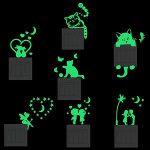 TEMU 7개의 ILOKY 클래식 스타일 자체 접착식 스위치 및 콘센트 커버, 플라스틱 스티커, 집 장식을 위한 요정 및 별 디자인