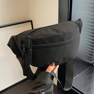 TEMU 1개 레저 스포츠 허리 가방, 스타일리시하고 심플한 대각선 숄더백, 내구성 있는 폴리에스터 나일론 소재, 블랙, 화이트, 핑크, 레드 색상, 크리스마스 선물