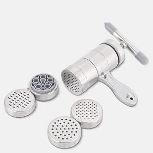 TEMU 스테인리스 스틸 수동 파스타 프레스, 5가지 몰드 포함, 빈티지 휴대용 주방 파스타 메이커, 다기능 국수 프레스 머신, 가정 요리 도구