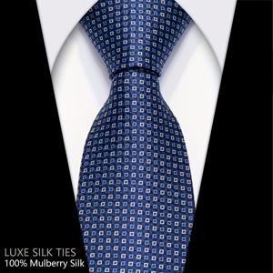TEMU 남성용 멀버리 실크 넥타이, 블루 3D 체크무늬 8cm 정장 비즈니스 전문가용 넥타이, 진품 선물 상자 포함 - 클래식, 자가 사용 또는 할로윈, 크리스마스, 발렌타인데이, 아버지의 날 & 새해에 이상적
