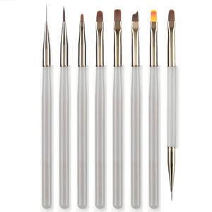 TEMU 젤 네일, 전문 매니큐어 도구, 네일 폴리쉬, 아크릴 레진을 위한 8개의 네일 브러시 세트, DIY 페인팅 및 워터컬러 네일 아트 장식에 적합합니다.|아크릴물감