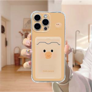 TEMU 아이폰 se 2 6 7 8 plus x xs max xr 11 12 13 mini pro max용 오리지널 다크 투명 카드 홀더 폰 케이스, 만화 캐릭터 흑백 일러스트, 네 모서리 두꺼운 방탄, 멋진 스타일, 독특한 매력을 보여줌, 카드 삽입 및 사진 맞춤 가능, 남녀 모두에게 적합한 발렌타인데이 이스터 선물