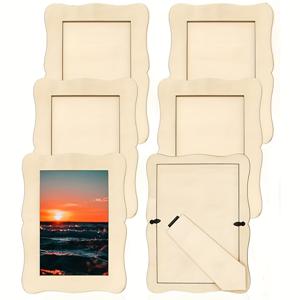 TEMU 6개의 나무 DIY 수제 6인치 웨이브 사진 프레임