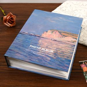 TEMU 200매 6인치 단권 대용량 빈티지 유럽&미국 스타일 유화 레트로 해변 절벽 시리즈 풍경 사진 앨범 보관 카드 앨범