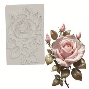 TEMU 실리콘 로즈 플라워 모드 - 도자기, 에폭시 레진, 퐁단, 초콜릿을 위한 DIY 주방 공예 모드 - 케이크 장식에 이상적, 추수감사, , 아버지, 어머니의 날, 졸업을 위한 브랜드: Seas Embroidery
