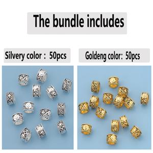 TEMU 100개/50개 8mm 속이 빈 패턴 홀 스페이서 비즈, 장식 주얼리 제작용 패턴 홀이 있는 루스 간격 구형 비즈 - 큰 구멍 스트링, 목걸이, 귀걸이, 키체인