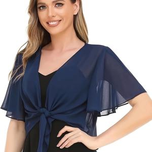 TEMU 여성용 가벼운 반투명 반팔 블라우스 - 블랙 & 화이트 케이프 칼라 셔츠, 커버, 캐주얼에서 드레시한 비치웨어, 봄 여름 가을 재킷 (세탁기 사용 가능) 오피스, 출퇴근, 휴가용|반팔블라우스