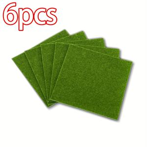 TEMU 6/12pcs 미니어처 인공 잔디 매트 - 5.9x5.9