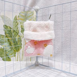 TEMU 코지한 작은 애완동물용 해먹 - 햄스터, 기니피그, 슈가글라이더를 위한 부드러운 플러시 슬리핑백, 미끄럼 방지 디자인, 4가지 색상 제공 (파랑, 흰색, 회색, 초록)