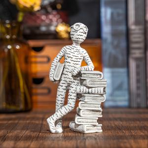 TEMU 1개 레진 안경 지지 책 캐릭터 모델링 홈 데코 장식품, 집안 장식, 벽난로, 침실, 거실, 센터 장식, 사무실 주방 장식에 적합