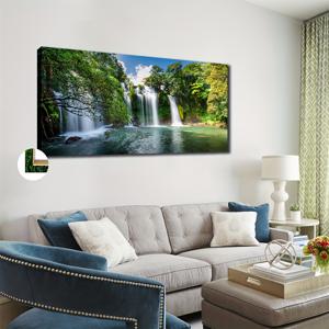 TEMU 대형 액자 유화 포스터, 파티/휴일 선물, 폭포, 연두색 호수, 사무실 침실 극장 스튜디오 벽 장식에 적합, 행운을 가져다줌, 50X100cm 및 20X40인치