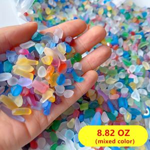 TEMU 250그램 도파민 유리 비즈, 수족관, 테라리움, 다육이 식물 장식, 벽걸이 예술, 욕실 및 바닥 장식, 수족관 장식, 꽃병 채우기 및 유리 예술용 공예 용품으로 적합한 다양한 색상