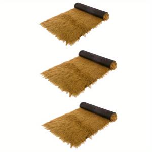 TEMU 티키 바용 열대 인공 짚 지붕 세트 3롤 - 코티지, 가제보, 야외 홈 장식, 해변, 잔디, 정원용 인조 짚 카펫