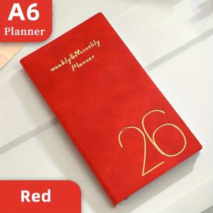 TEMU 1년용 휴대용 주간 플래너 (북마크 & 색인 포함) - 64매/128페이지 바인더형 레이아웃, 월간 캘린더 보기 (일별/주별/월별) - 3.7