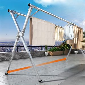 TEMU 헤비 듀티 스테인리스 스틸 이중 로드 옷 건조대 - 초 폭 넓은 바닥 공간 절약 디자인, 튼튼한 A자형 구조와 튼튼한 다리 & 튼튼한 프레임, 건조대, 발코니, 세탁실, 실내/실외 사용 - 간편한 조립 & 공간 절약형, 빨래건조대 접이식 대형, 베란다 빨래건조대, 접이식빨래건조대, 창문 빨, 빨래건조대 특대형, 빨래건조대|빨래건조대
