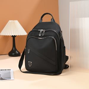 TEMU AOXUNDIY 경량 캐주얼 백팩 - 대용량 멀티컴파트먼트 출퇴근 가방, 조절 가능한 스트랩, 블랙, 일상 사용에 완벽, 여행용 백팩, 슬림 디자인, 메쉬 포켓 수납