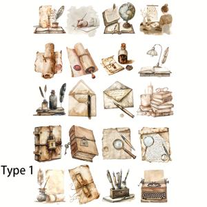 TEMU 1 팩 빈티지 디스트레스드 손글씨 편지 스크랩북 스티커 - 레트로 저널 장식, DIY 스크랩북 및 사진 용품, 매트 피니시, 만화 테마, 노트북, 디오그래프, 스크랩북, 사진 앨범, 노트북 장식, 노트북 장식, 스크랩북 액세서리, 노트북 스티커, 레트로 스타일, 장식된 편지