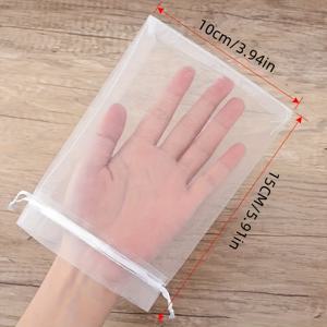 TEMU 50개 화이트 통기성 메쉬 티슈백, 3.94*5.91인치 크기, 투명 끈포장 파우치 - 웨딩 선물, 주얼리 포장, 휴일 간식, 캔디용 다목적 선물봉투 (스트랩 포함), 크리스마스 & 할로윈