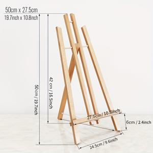 TEMU XD-TOPQC 나무 삼각형 디스플레이 이젤 - 튼튼한 소나무 나무 프레임, 조절 가능한 다리, 휴대용 실내/실외 미술 스탠드, 그림, 그림, 사진 - 실내 장면 디스플레이, 실외 미술 스탠드, 자연 나무 마감, 내구성 구조