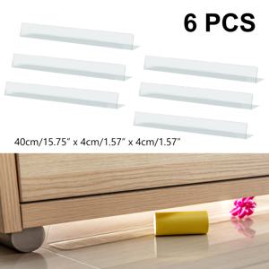 TEMU 6개 조절 가능 & 절단 가능한 투명 플라스틱 소파 밑 차단기 - 내구성 강한 가구 간격 막대, 애완동물 장난감 및 이물질 방지용 - 다목적 정리함 (소파, 침대, 선반, 욕실 캐비닛)|간이침대