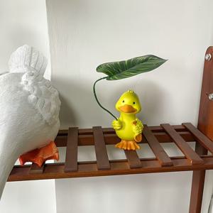 TEMU 우산 정원 조각 - 시골 야외 장식, 파티오 및 발코니에 완벽한, 이상적인 데이 선물, 테이블탑 동물 조각, 오리 장식