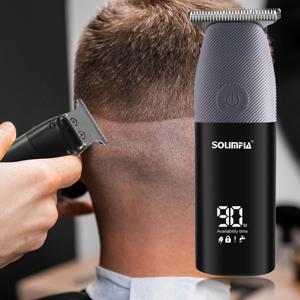 TEMU 휴대용 미니 이발기 전동식 LCD 디지털 화면 오일헤드, 바버클리퍼세트 (파워코드 포함), 수염정리기, 홈이발, 슬림한 스타일링 도구, 모던 그루밍, 고정밀성, 인체공학적 그립감, 여행필수품, 남성 그루밍