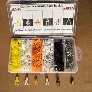 TEMU 260개 대용량 박스 자동차 대시보드 클립 - 멀티컬러 (화이트, 블랙, 옐로우, 그린, 브라운, 그레이) 잠금 고정 클립, 대시보드 트림, 도어 패널, 벤트, 콘솔용 - 대부분의 차량과 호환 가능