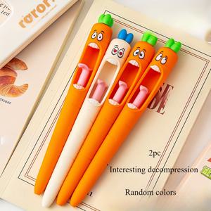 TEMU 4개/2개 4팩/2팩 - 당황한 양파 모양의 프레스 중립 펜, 혀가 튀어나와 있는 코어 브러시 질문과 대답 펜, 학생, 사무직 등에 적합, 지루함을 완화, 프레스 펜 CS 빠른 건조 펜