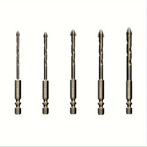 TEMU 헤비듀티 텅스텐 카바이드 타일 드릴 비트 세트 5개 - 전문가용 헥스 유리, 콘크리트, 세라믹, 타일 & 백스플래시용 (3mm, 4mm, 5mm, 6mm, 8mm) - 정밀한 깔끔한 구멍, 하드 합금 드릴링 키트
