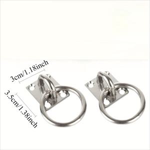 TEMU 2개 세트 강력한 스테인레스 스틸 벽걸이 천장 후크 - 요가 스윙, 해먹, 훈련 스트랩 및 슬링 백에 사용되는 안전한 앵커 플레이트와 아이렛, 쉬운 설치, 캐주얼 스타일, 부드러운 표면, 세련된 금속 마감