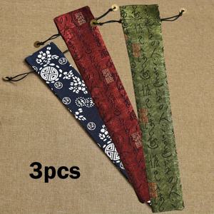 TEMU 2/3개 13인치 대형 접이식 부채 보관 파우치 - 우아한 중국 스타일 선물 정리 가방, 꽃과 구름 무늬, 생생한 색상, 내구성 있는 원단 & 끈 조임 방지, 카니발 파티 액세서리용, 손부채 보호대, 파티 선물 포장, 문화 행사 장식, 전통 모티프, 수제 느낌, 홈|접이식선풍기