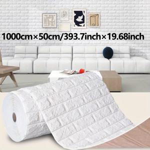 TEMU 3D 접착식 벽돌 벽지 - 실감나는 화이트 텍스처의 접착식 폼 보드, 홈, 오피스, 침실, 기숙사에 적합한 인터로킹 비닐 시트 - 간편한 설치, 도구나 접착제 불필요|시트지