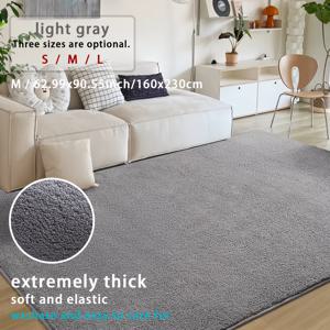 TEMU 1개, 단색 코랄 플리스 매트, 낙타와 연회색 긴 스트립 매트, 폴리에스터 소재, 부드럽고 탄력 있는 밀도, 세탁 가능, 연한 베이지 색상 친화적이고 관리가 쉬움, 방음 및 소음 감소 기능, 거실, 침실, 현관, 식당, 공부방, 타타미, 레저 엔터테인먼트 공간 등에 적합, 모든 계절에 완벽한 선택, 휴일 파티 홈 장식