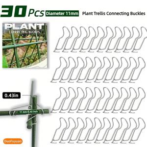 TEMU 30/60개 식물 지지 클립 - 8mm/11mm, 정원 고정 클립, 덩굴 클립, 식물 등반 클립, 식물 트렐리스 클립, 덩굴 고정, 대나무 기둥 채소 클립, 식물 지지 막대 클립, 덩굴 지지 말뚝 클립, 정원 말뚝 클립, 식물 트렐리스 커넥터 클립, 토마토, 오이, 가지, 덩굴, 채소에 적합, 정원 지지 말뚝 클립, 정원 울타리 기둥