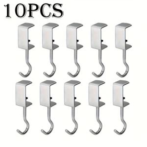 TEMU 5/10개 드릴 없음 회전 금속 책상 후크, 110 파운드 용량 배낭 랙, 기숙사 책상용 휴대용 분리 후크, 가정용 보관 액세서리 정리, 후크